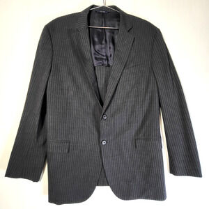 Brooks Brothers Cool Fitzgerald Blazer Size 46R Gray Pinstripe Wool Full Canvas